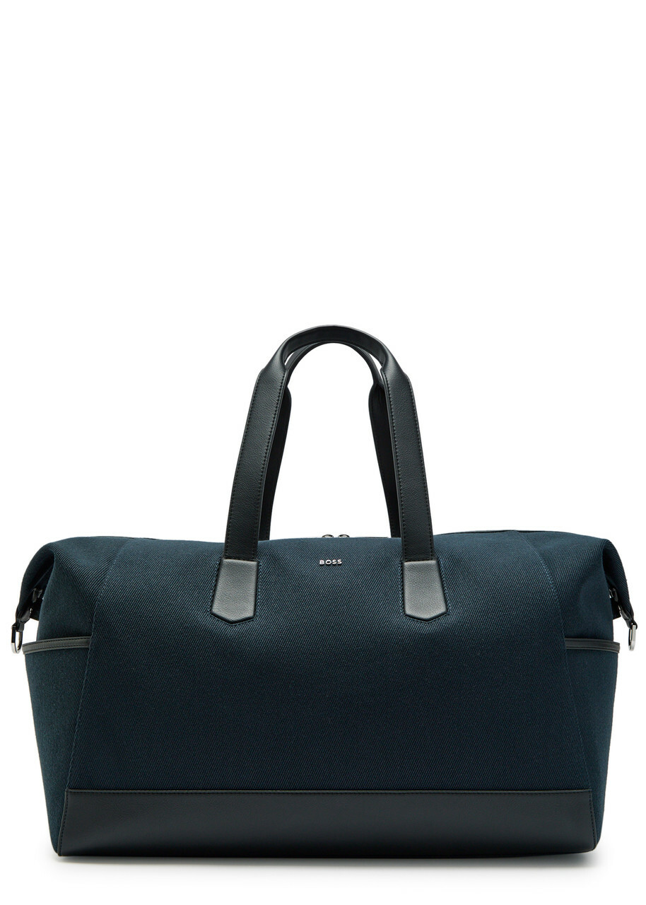 Boss Dakkar Leather-trim Canvas Holdall bag - Navy - One Size
