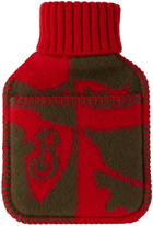 Burberry Red & Brown EKD Wool Hot Water Bottle