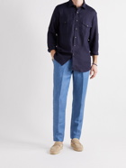 LORO PIANA - Slim-Fit Linen Drawstring Trousers - Blue - S