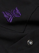 Needles - Convertible-Collar Logo-Embroidered Twill Shirt - Black