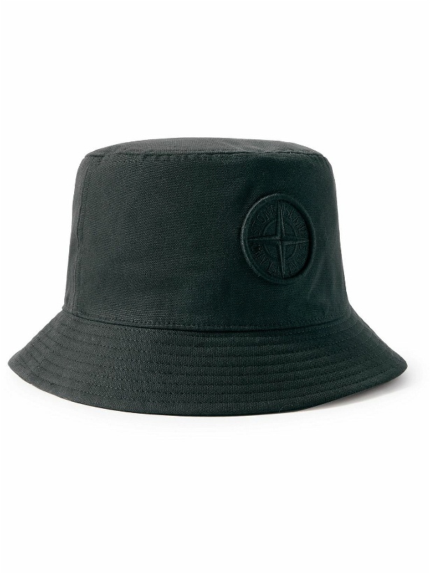 Photo: Stone Island - Logo-Appliquéd Cotton-Canvas Bucket Hat - Black