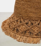 Zimmermann Macramé raffia bucket hat