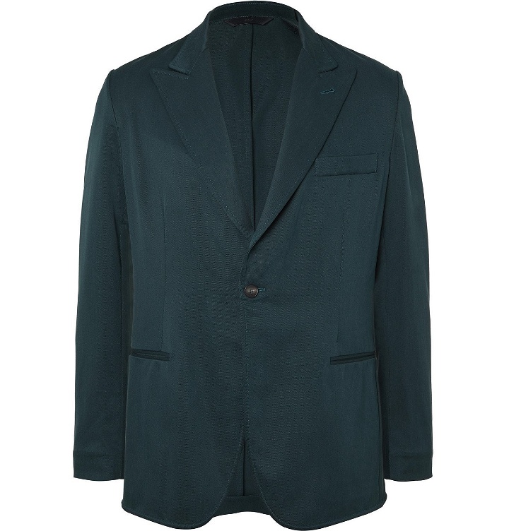 Photo: Brioni - Unstructured Silk-Twill Suit Jacket - Blue