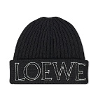 Loewe Men's Logo Beanie in Black