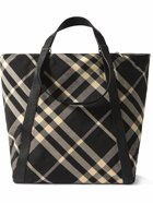 Burberry - Large Leather-Trimmed Checked Jacquard Tote Bag