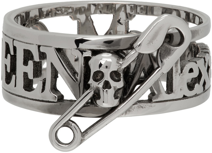 Photo: Alexander McQueen Silver Skull Safety Pin Ring