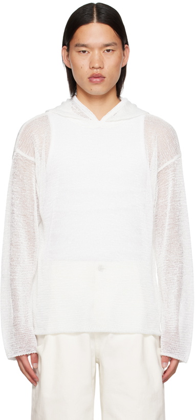 Photo: AMOMENTO White Netted Hoodie
