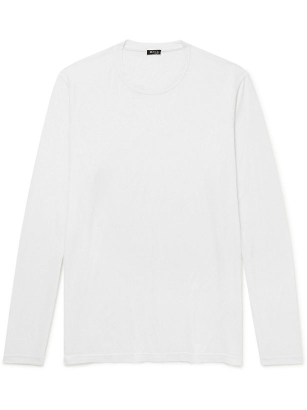 Photo: Kiton - Cotton and Cashmere-Blend Jersey T-Shirt - White