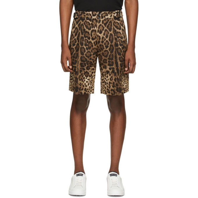 Photo: Dolce and Gabbana Brown Leopard Bermuda Shorts