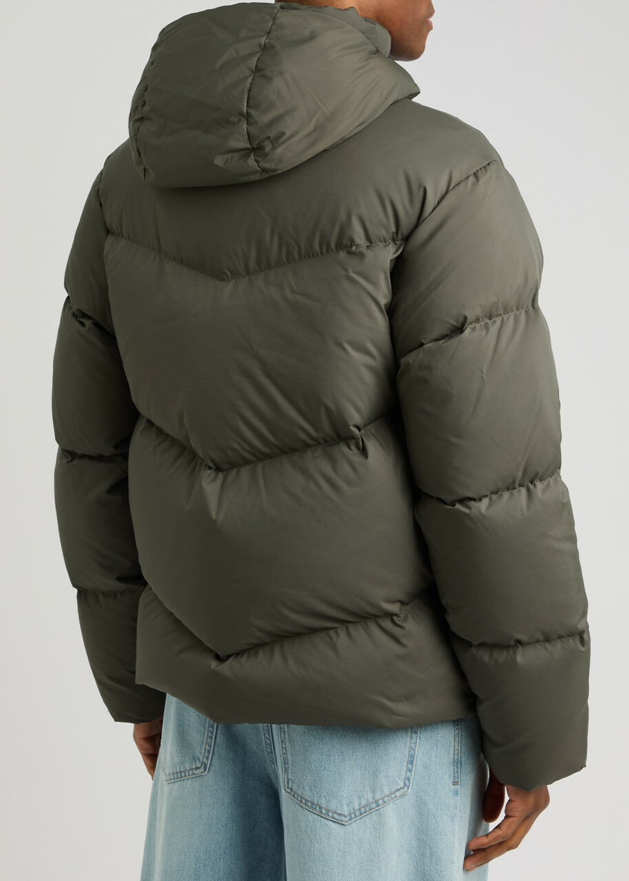 Axel Arigato Logo Quilted Shell Jacket Dark Grey