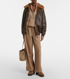 Brunello Cucinelli Monili shearling-trimmed leather blouson jacket