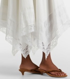 Staud Ainsley lace-trimmed cotton voile midi skirt