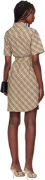 Burberry Beige Check Cotton Shirt Midi Dress