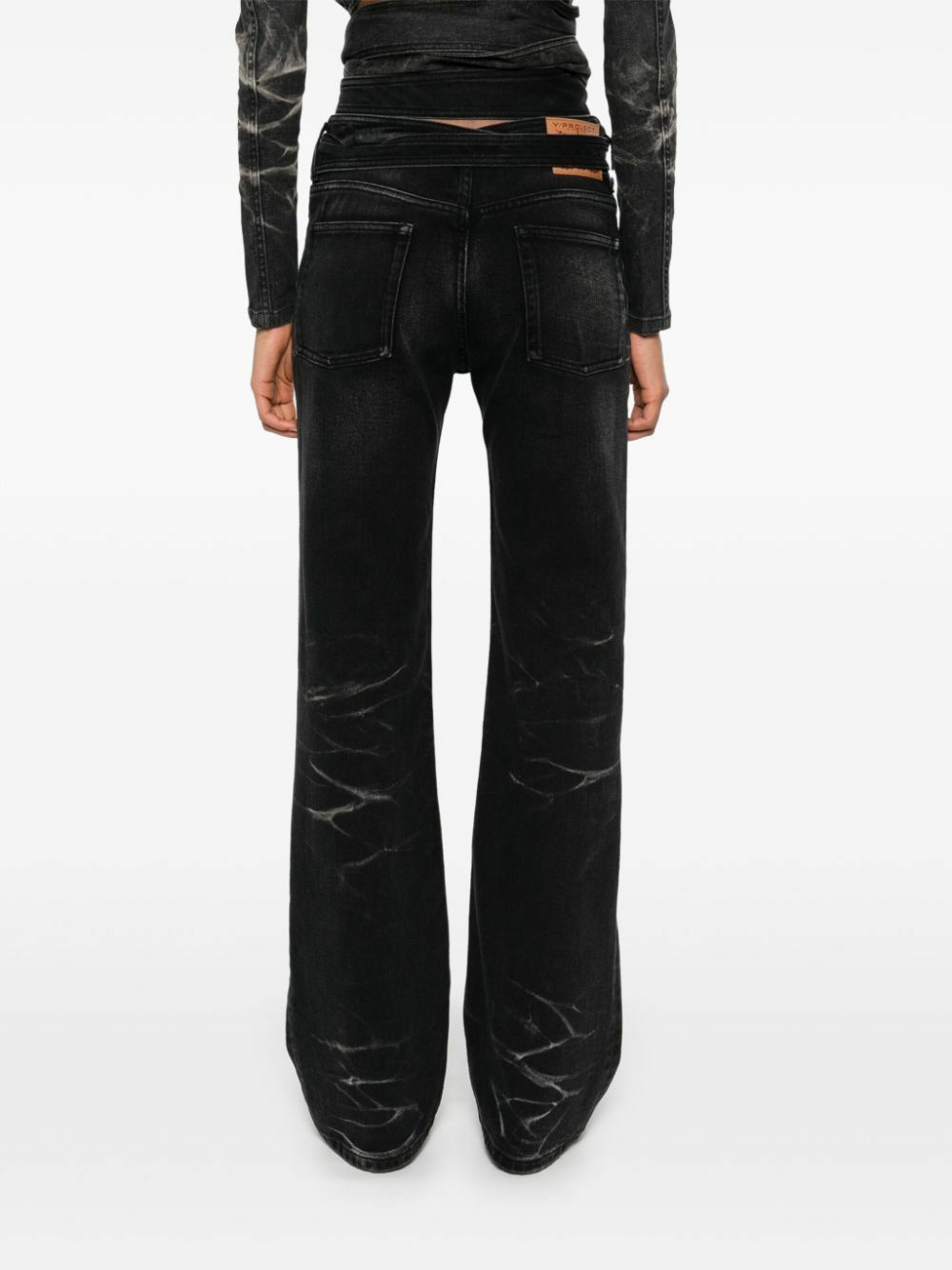パンツ Y/project Y belt genes Black Y Belt Jeans by Y/Project on Sale