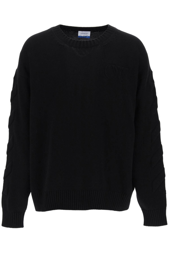 Photo: Off-White Sweater With Embossed Diagonal Motif