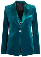 Rabanne Waist Coat-effect Velvet Blazer Turquoise