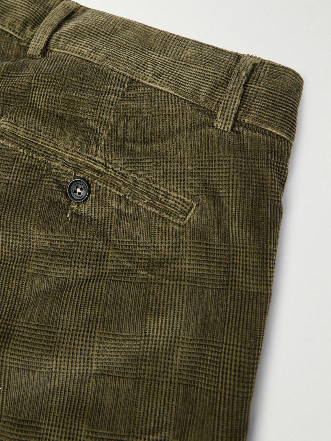 Massimo Alba - Mauko Straight-Leg Prince of Wales Checked Cotton-Blend Corduroy Suit Trousers - Green