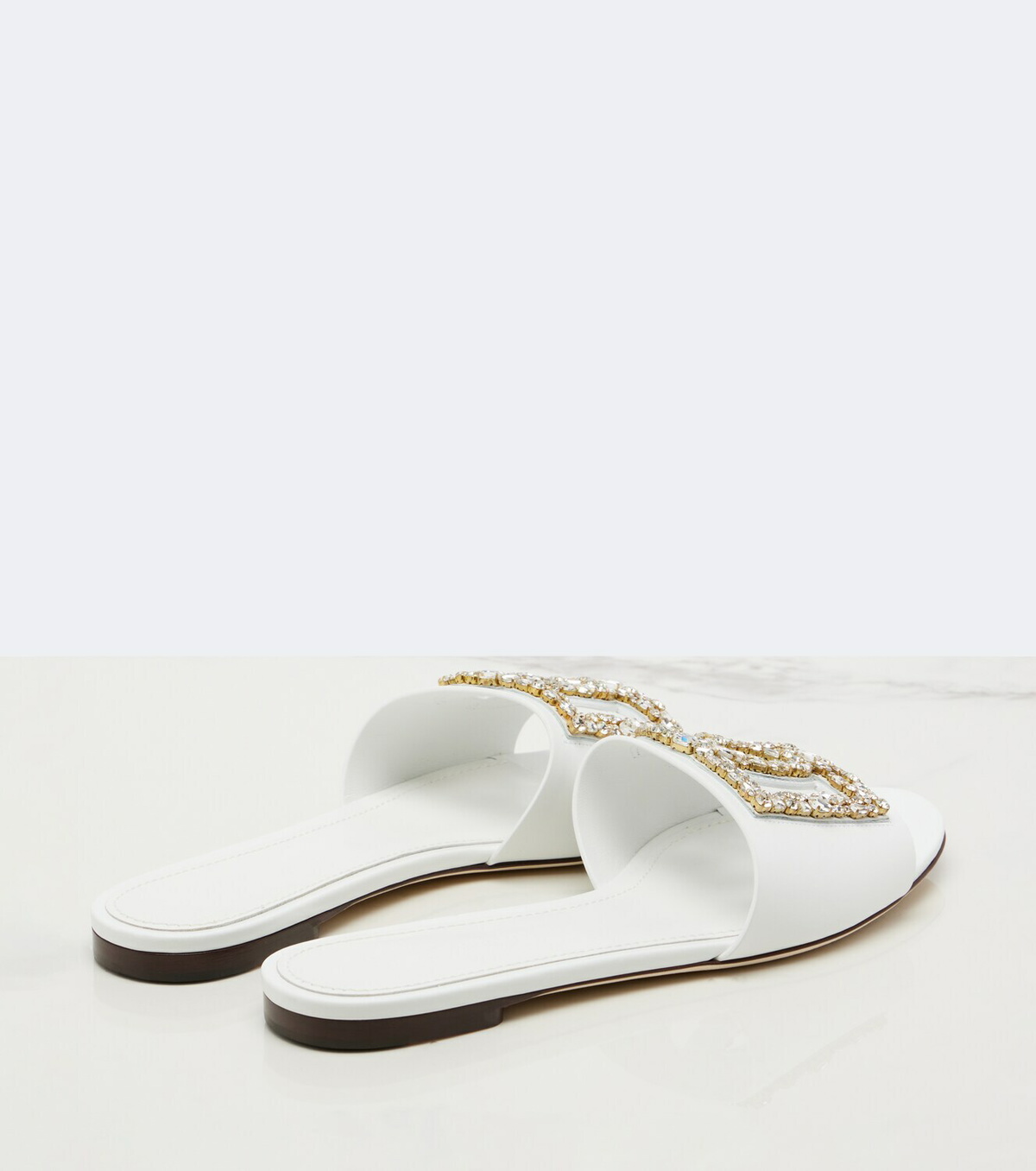 Dolce&Gabbana DG embellished leather slides