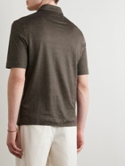 Zegna - Linen Polo Shirt - Brown