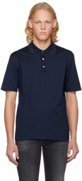 Salvatore Ferragamo Navy Embroiderd Polo