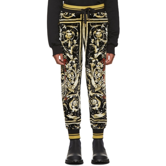 Photo: Dolce and Gabbana Black DG Carpet Print Lounge Pants