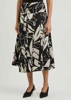 High On Point Printed Satin Midi Skirt Beige