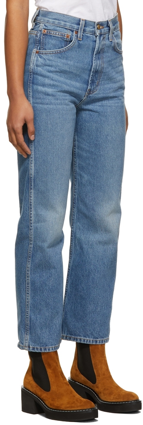 B Sides Blue Plein High Straight Jeans