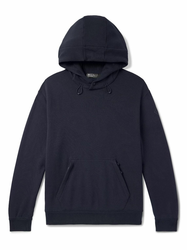 Photo: Loro Piana - Vogel Cotton and Cashmere-Blend Jersey Hoodie - Blue