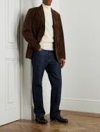 De Petrillo - Slim-Fit Ribbed Merino Wool and Cashmere-Blend Rollneck Sweater - Neutrals