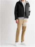 THOM BROWNE - Striped Quilted Shell Down Jacket - Black