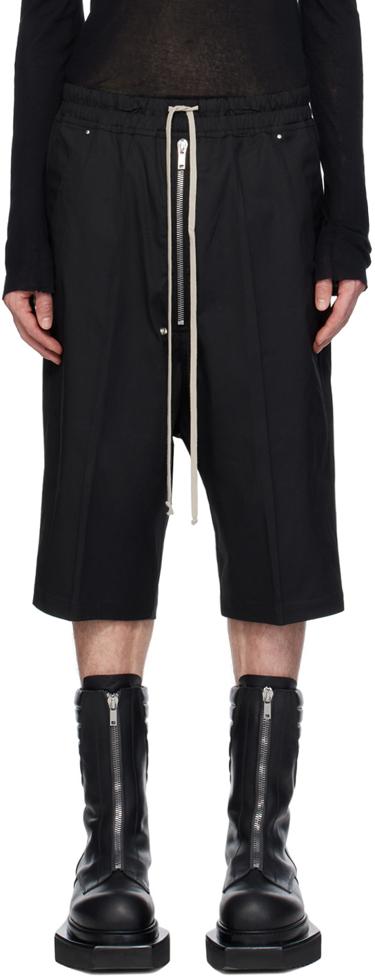 Rick Owens Black Bela Pods Shorts Rick Owens