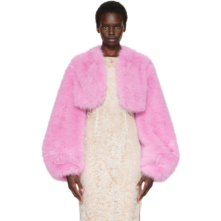 Photo: Anna Sui Pink Bloom Faux-Fur Jacket