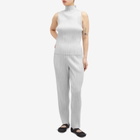 Pleats Please Issey Miyake Women's Basics Pleats Roll Neck Vest in Grey