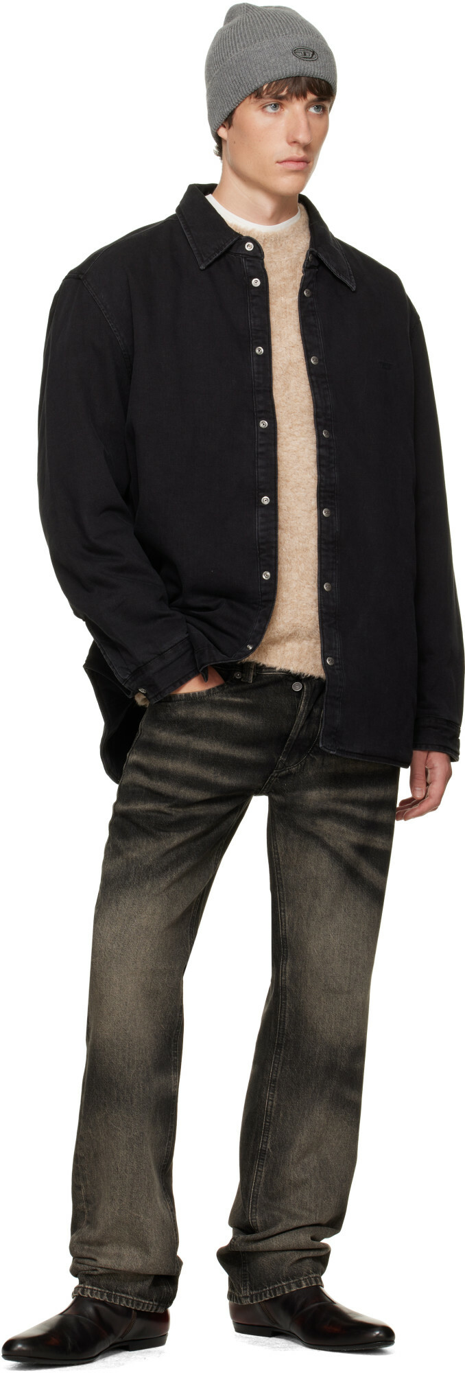 Diesel Black D-Flaim-D Denim Overshirt