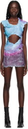 Masha Popova SSENSE Exclusive Purple & Blue Feather Minidress