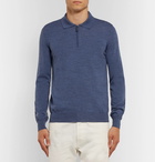 Brioni - Wool Half-Zip Polo Shirt - Men - Blue