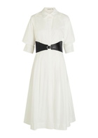 Simkhai Olson Belted Cotton-blend Poplin Midi Shirt Dress White