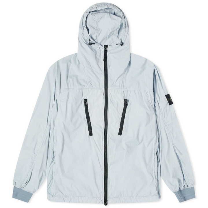 Photo: Stone Island Men's Skin Touch Nylon-TC Packable Jacket in Sky Blue