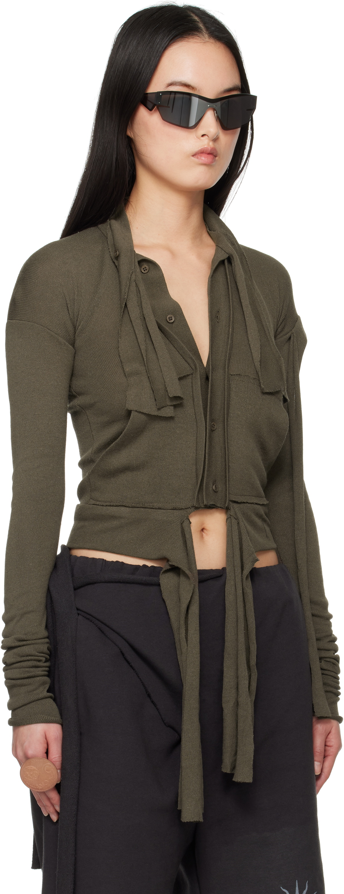 Ottolinger Green Extended Trim Cardigan