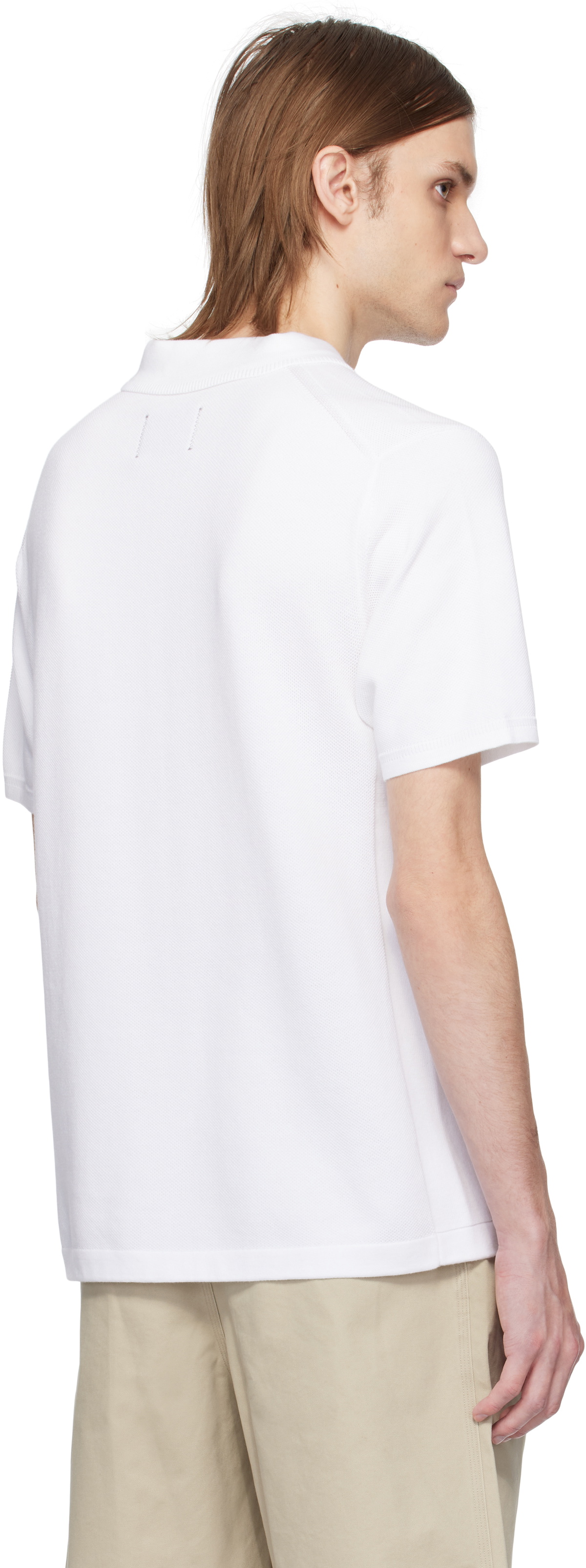Reigning Champ White Supima Pique Ace Polo