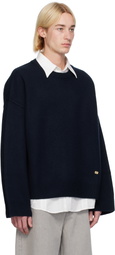 GANNI Navy Wool Sweater