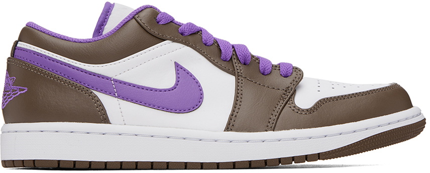 Nike Jordan Brown & White Air Jordan 1 Low Sneakers Nike Nike Jordan Brown & White Air Jordan 1 Low Sneakers Nike