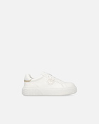 Pinko Leather Sneakers With Platform Sole Milk White