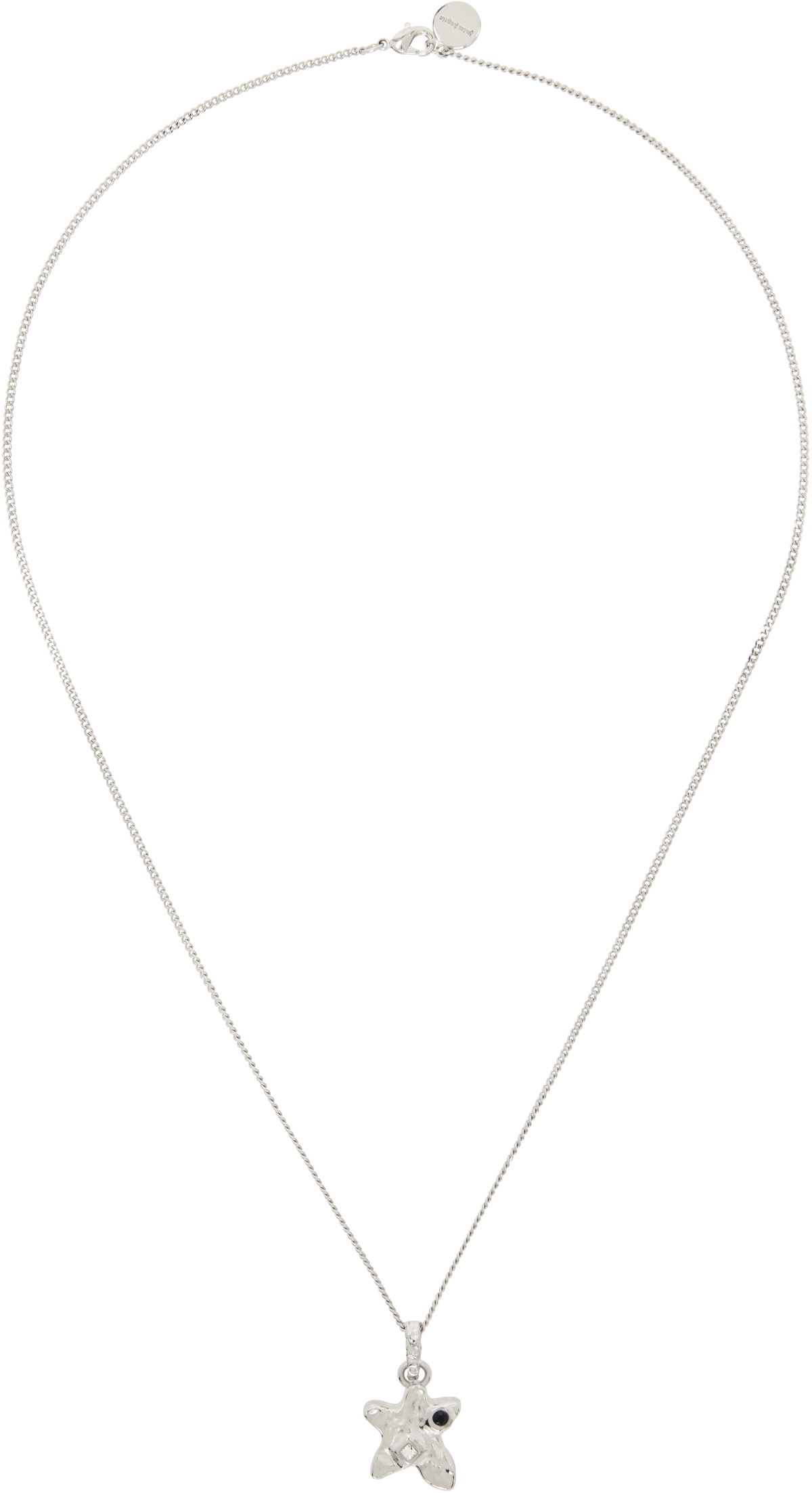 Palm Angels Silver Melted Star Charm Necklace