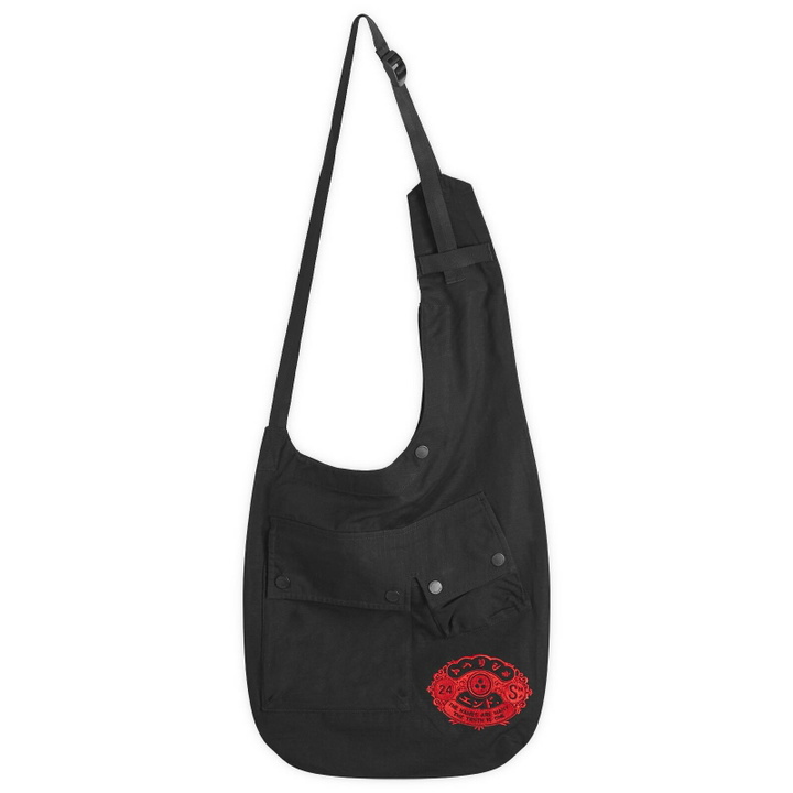 Photo: END. x Maharishi Men's 23Rd Seal Embroidered Sling Bag in Black 
