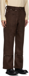 AFTER PRAY Brown Paneled Trousers