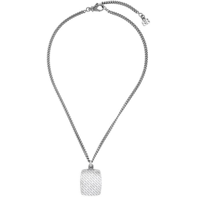 Photo: Balenciaga Silver Precious Logo Necklace