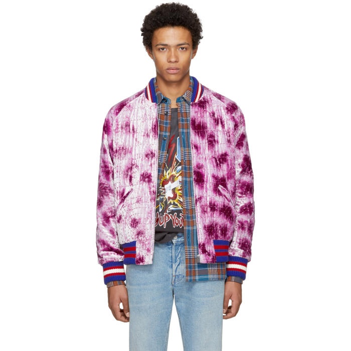 Photo: Gucci Pink Velvet Embroidered Bomber Jacket