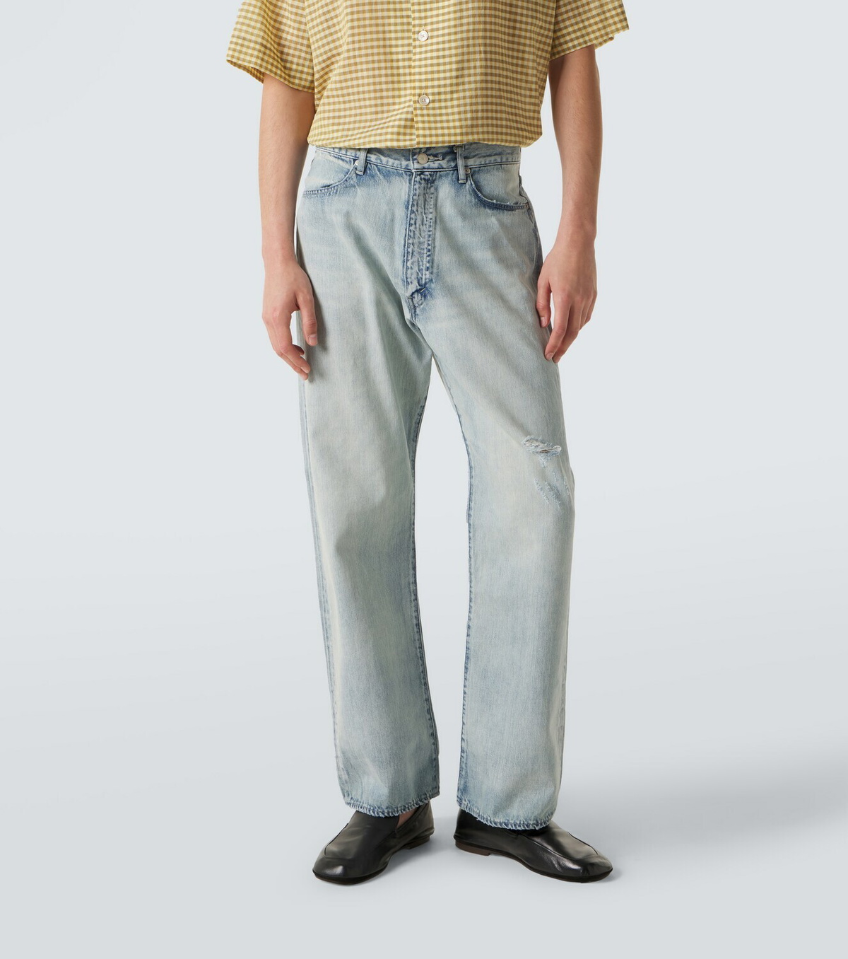 Auralee Faded straight jeans