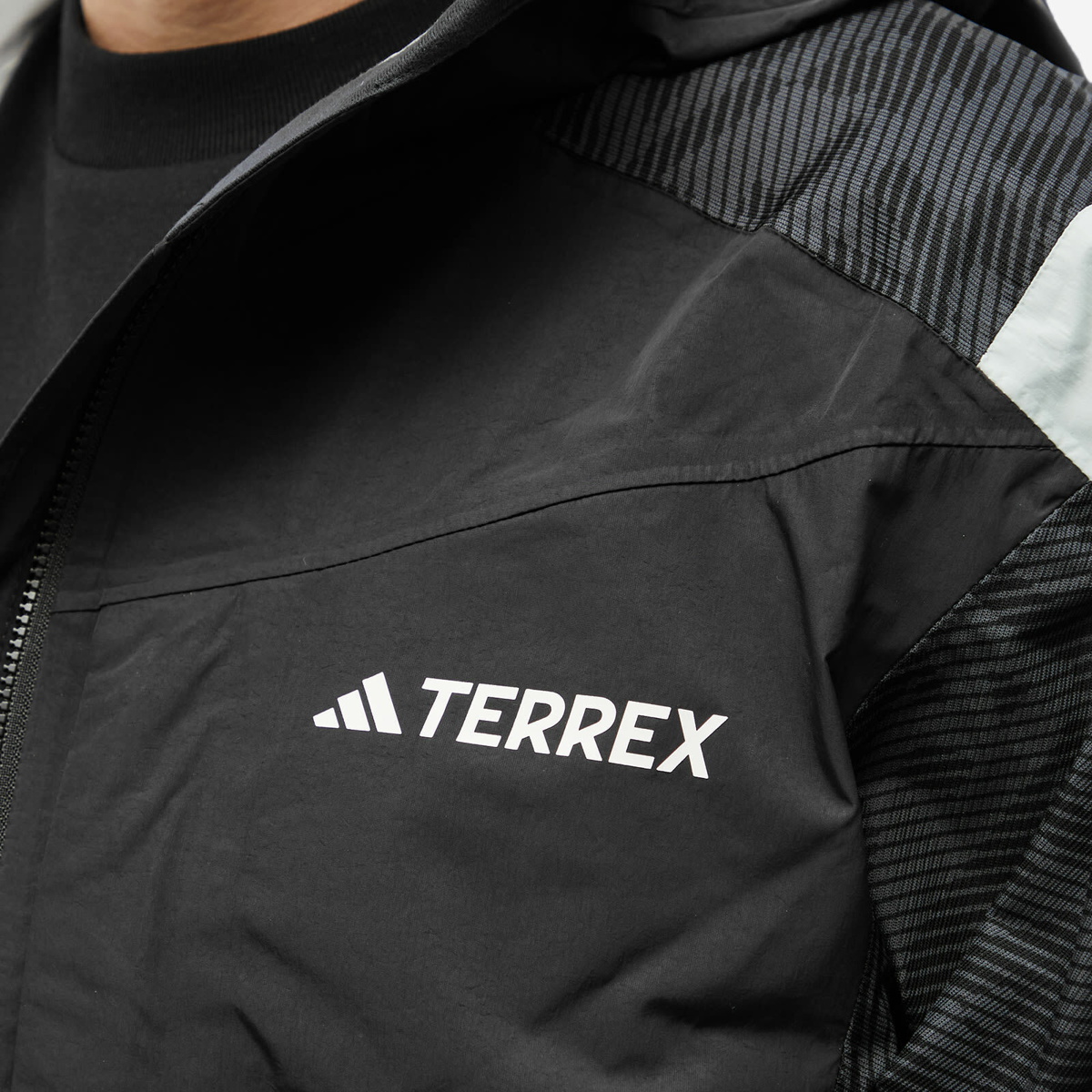 Adidas Men\'s Xperior Hybrid Rain Jacket in Wonder Silver/Black adidas